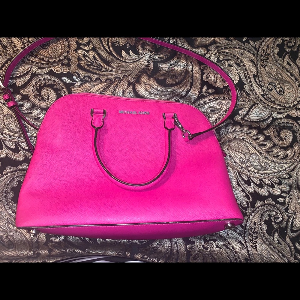 MK Michael Kors Satchel Handbag Fuschia Pink